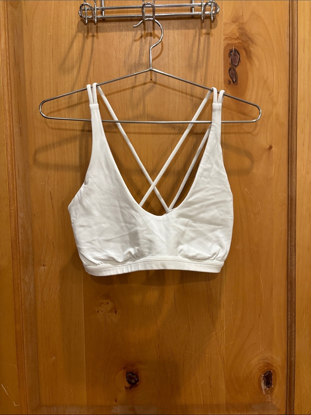 lululemon athletica White Strappy V-Back Sports Bralette